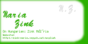 maria zink business card